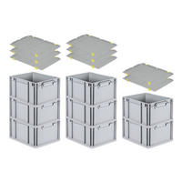 EUROBOX 8x Nextgen Economy Mit Auflagedeckel Grau/Gelb Griffe Geschlossen 20 Liter - Gelb, Kunststoff (30/22/40cm) - PROREGAL