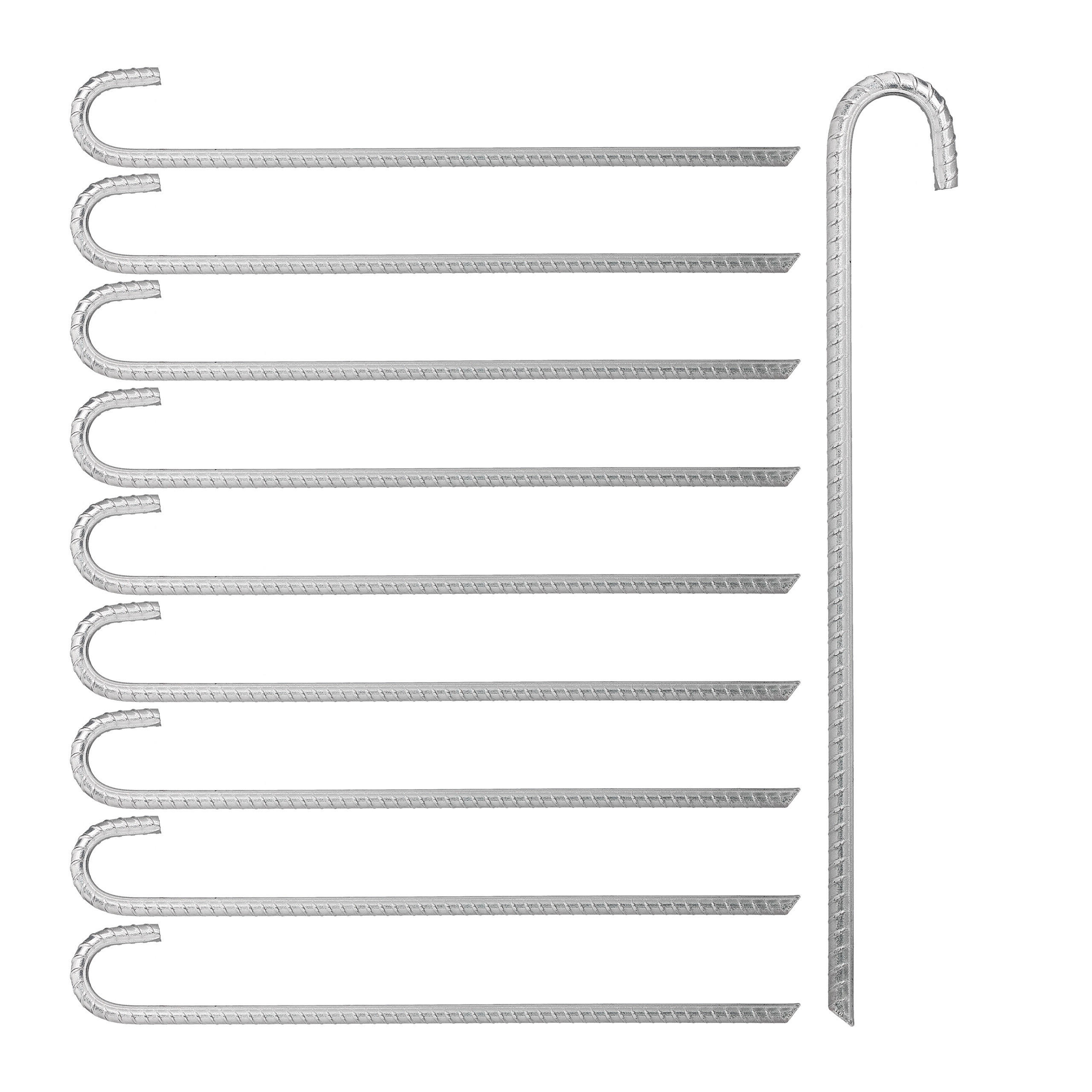 10XZEMNÍ kotva - stříbrná, kov (6.5/45/1cm) - Relaxdays