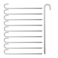 10XZEMNÍ kotva - stříbrná, kov (6.5/45/1cm) - Relaxdays