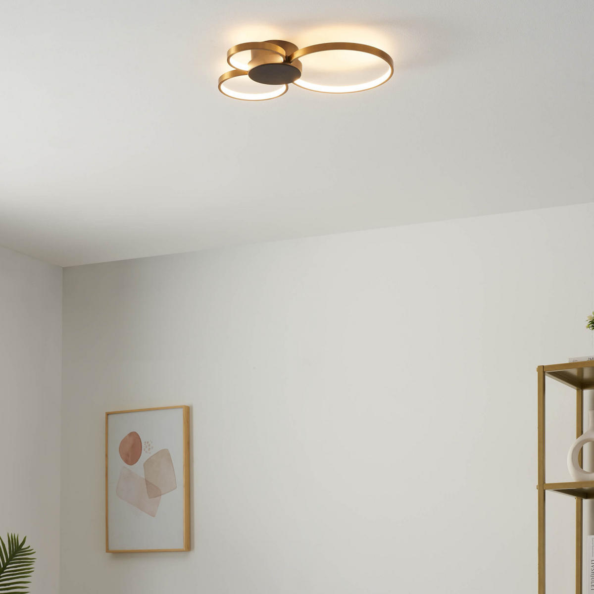 DECKENLEUCHTE Alisa, Schwarz und gold, 47cm - Goldfarben, Metall (47/38/47cm) - KOSILUM