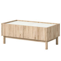 COUCHTISCH - Marmor Weiß Dekor / Eiche Hickory Dekor - Weiß, Holzwerkstoff (54/100/40cm) - home24