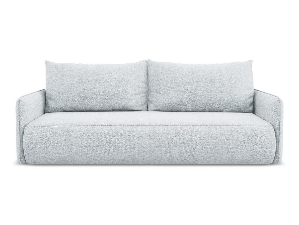 3-SITZER SOFA mit Schlaffunktion Chenille Stoff Blau - Blau/Schwarz, Kunststoff/Textil (216/86/105cm) - Makamii