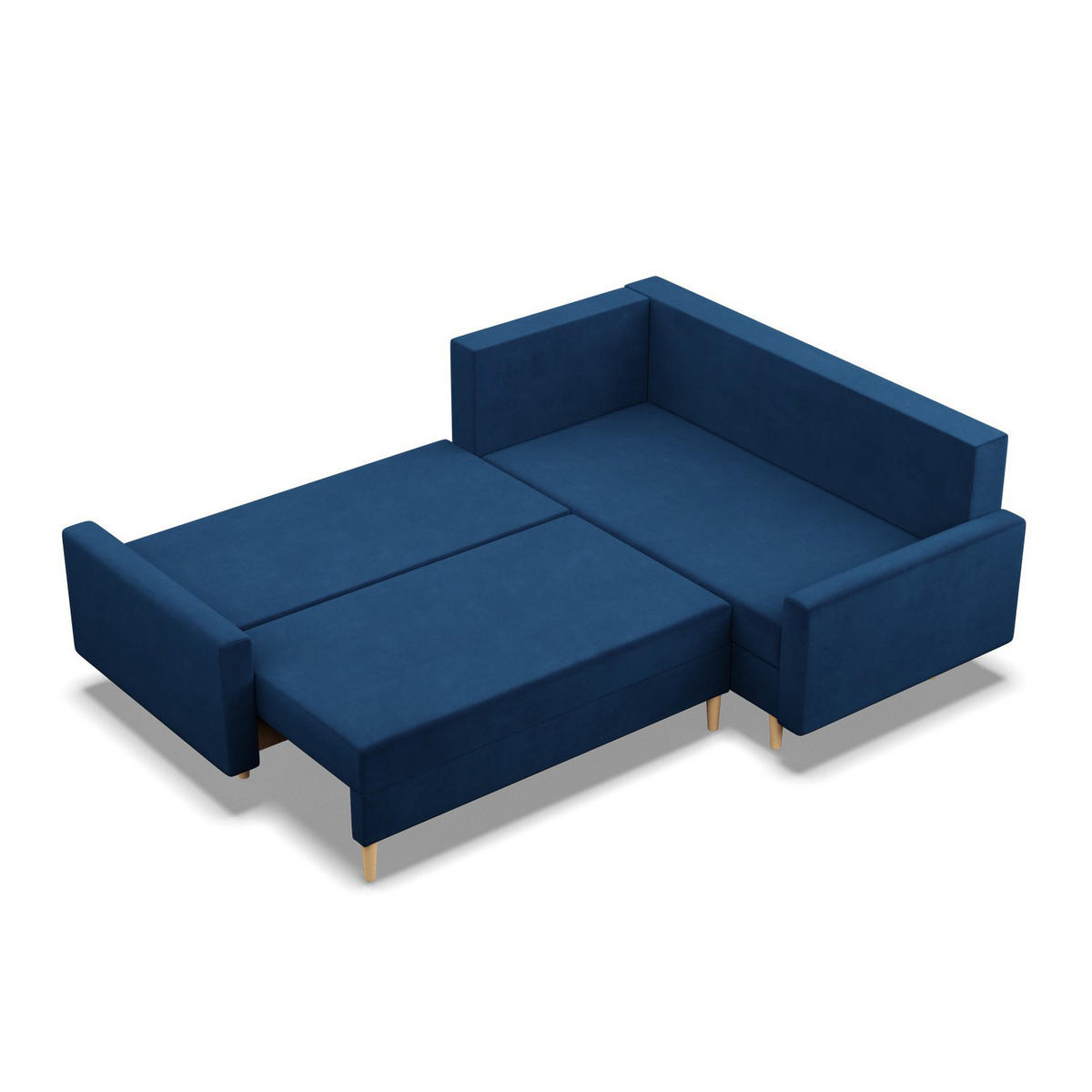 ECKSOFA LINKS MIT SCHLAFFUNKTION BLANK, Dunkelblau - Blau, Textil (223/175cm) - Mebligo