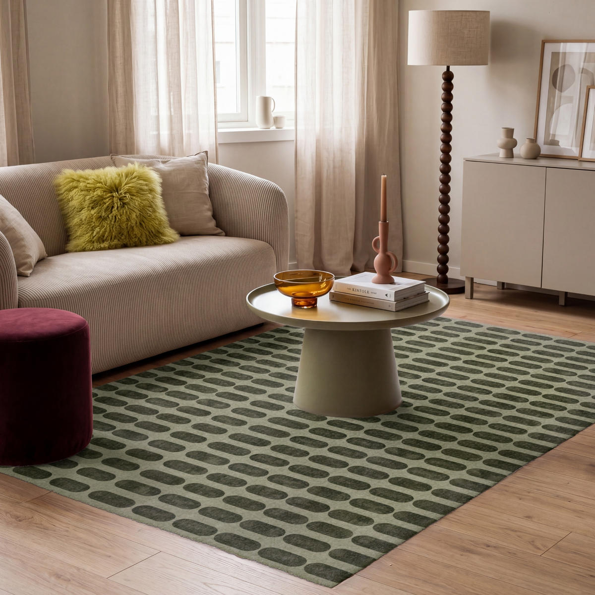 KOBERCE - Rytmické - Impact - Zelené - 180x120 cm - olivovozelená, textil/plast (180/0.4cm) - OnlyWow