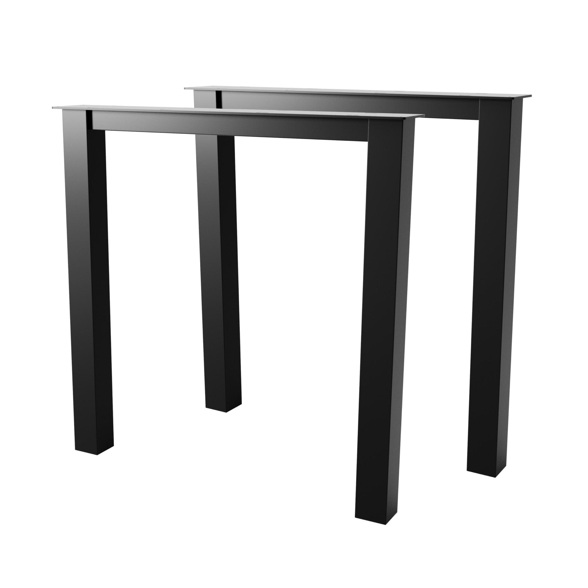 TISCHBEINE Etamin Lite 2er-Set Schwarz 72cm - Schwarz, Metall (72/72/8cm) - Metalo Pro
