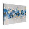 LEINWANDBILD Blumen - Blau - Abstrakt Gemälde 60x40 cm - Hellgrau, Textil (60/40cm) - MuchoWow