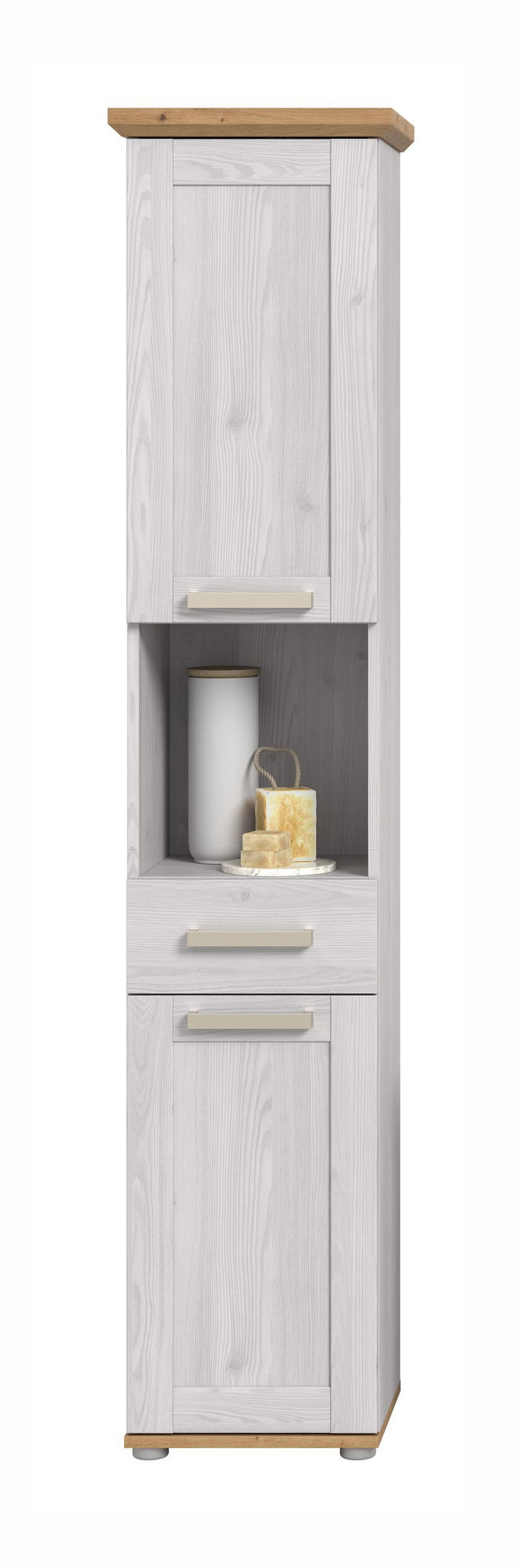 HOCHSCHRANK Siena (B/H/T: ca. 39/187/34 cm) in Sibiu Lärche Nachbildung/Sibiu Lärche Nachbildung - Lärchefarben, Holzwerkstoff (39/187/34cm)