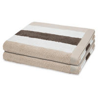 DUSCHTUCH Doubleface Stripes 2er-Set - Beige, Textil (70/140cm) - Ross