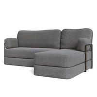 ROHOVÁ SEDAČKA SABI modulární Boneless pohovka s funkcí spaní, šedá QUELLE 92 - šedá, textil (200/120cm) - MASSENO