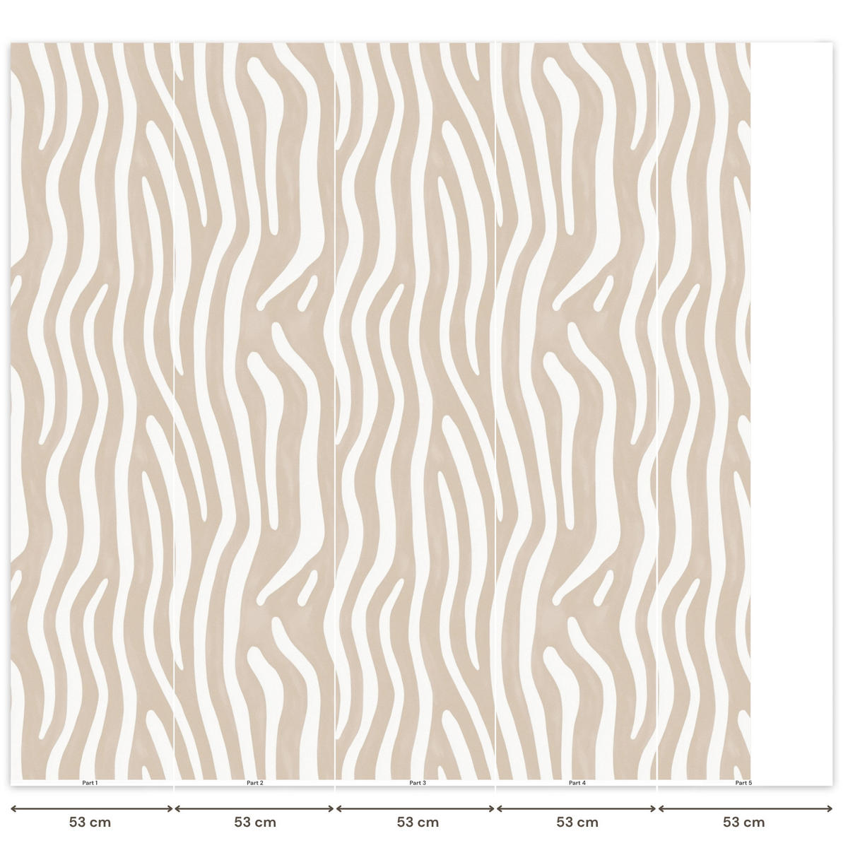 TAPETE - Abstrakt - Zebra - Beige - 240x220 cm - Beige, Papier (240/220cm) - OnlyWow