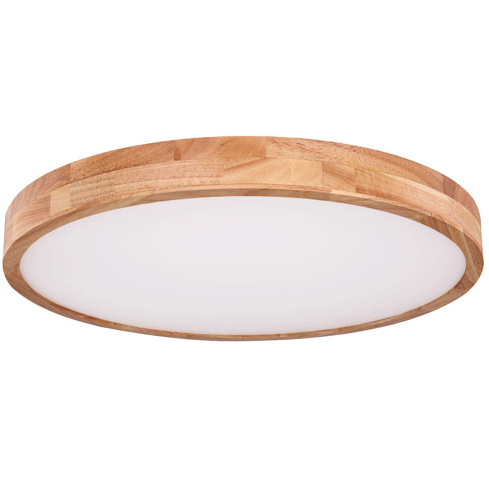 LED DECKENLEUCHTE Holzoptik Braun - Braun, Kunststoff (60/60/10.5cm) - Globo Lighting