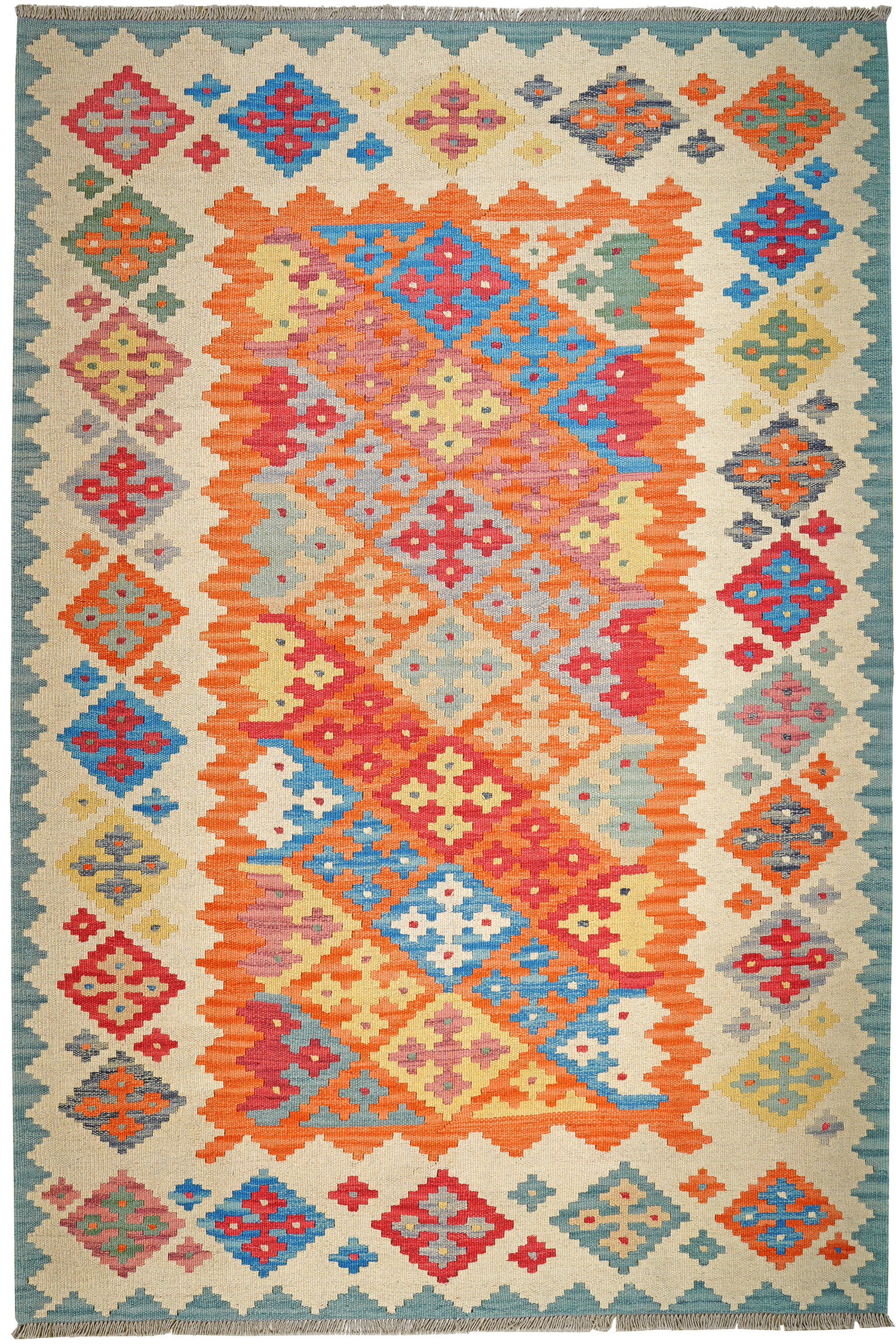 HANDWEBTEPPICH Kelim Gashgai Orange 250/171 cm Schurwolle - Orange, Textil (171/250cm) - Looma