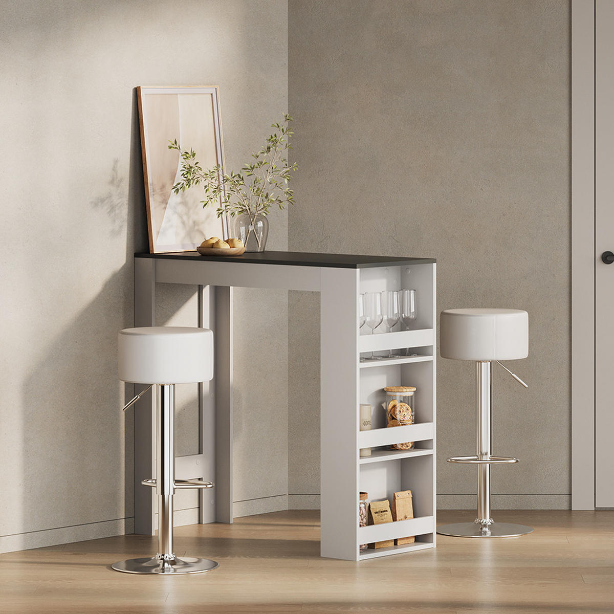 BARTISCH Regusa Weiß/Anthrazit 45 x 110 cm - Anthrazit/Weiß, Holzwerkstoff (110/45/106cm) - Livinity®