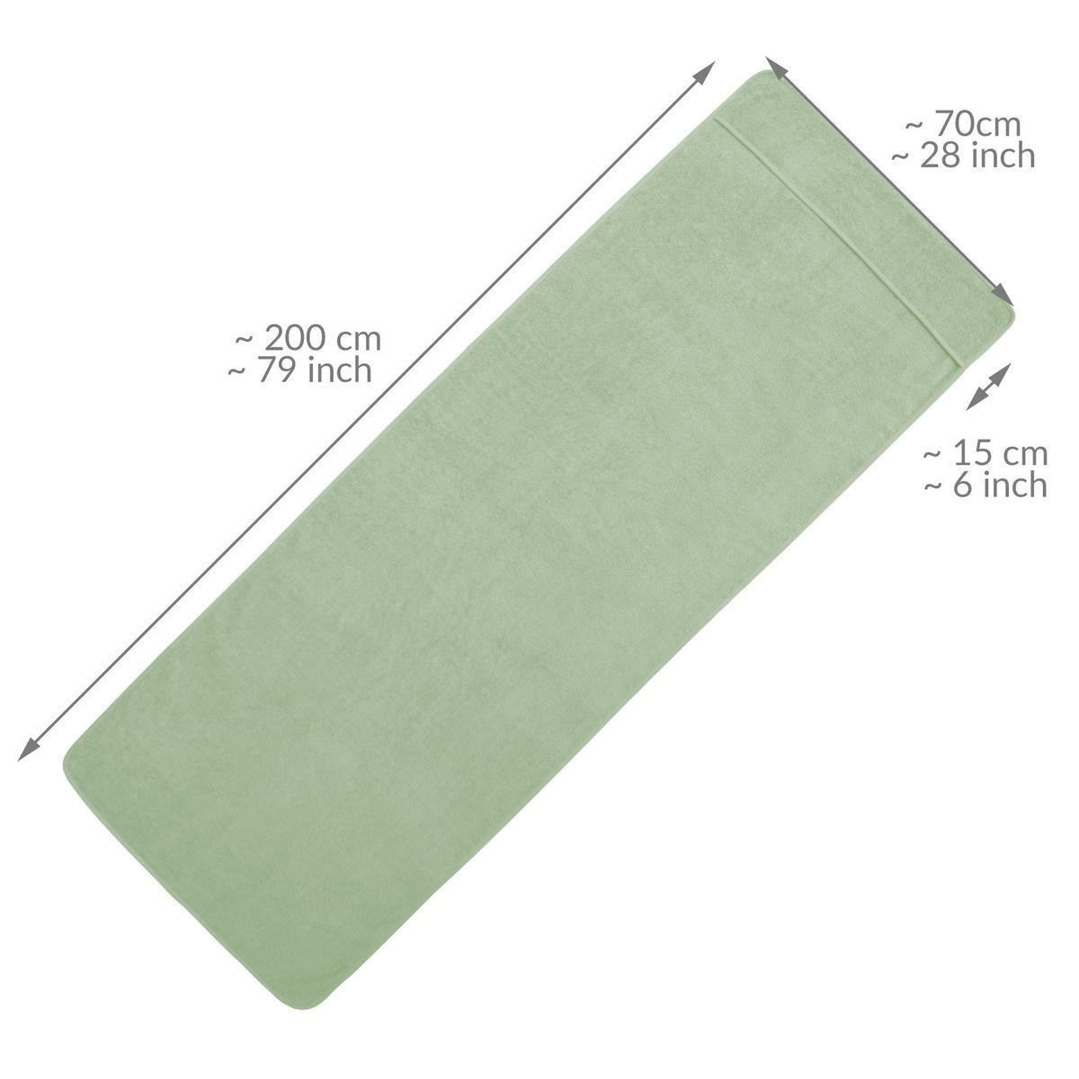 HANDTUCH Marbella 200/70cm Hellgrün - Hellgrün, Naturmaterialien/Textil (70/200cm) - Beautissu 