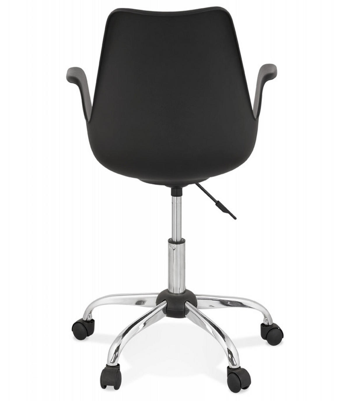 BÜROSTUHL mit Armlehnen aus Kunststoff und Rollen TRIP, Schwarz 58x58x22,3 cm - Chromfarben/Schwarz, Kunststoff/Metall (58/22/58cm) - KADIMA DESIGN