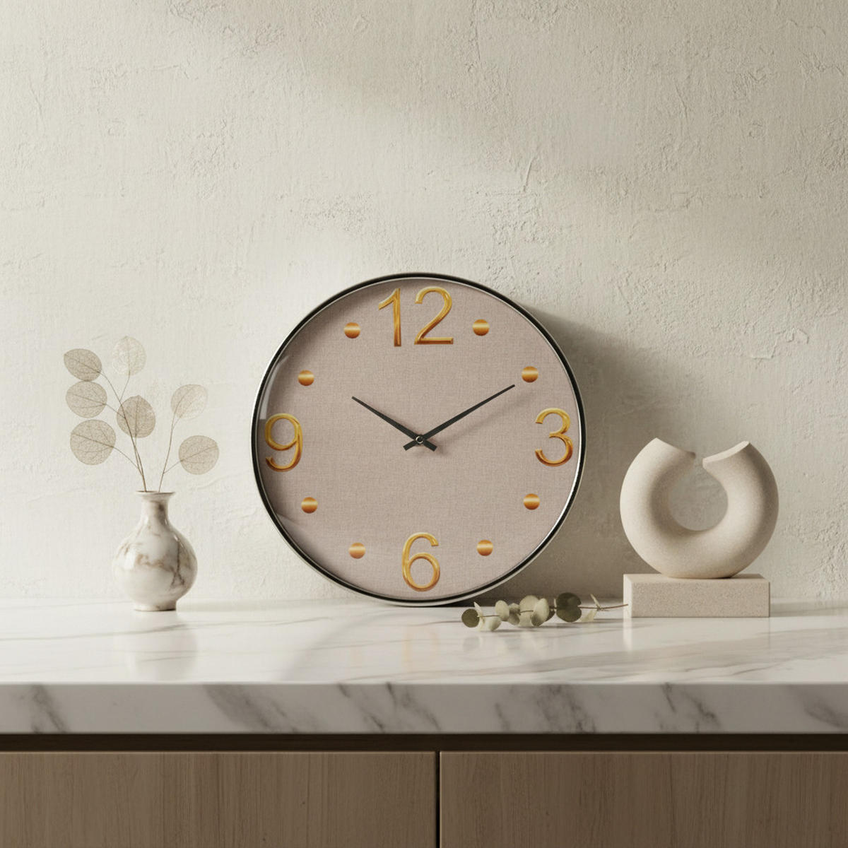 WANDUHR Ramsey Beige 30/4/30 cm Kunstoff - Beige, Kunststoff (30/30/4cm) - Mondex