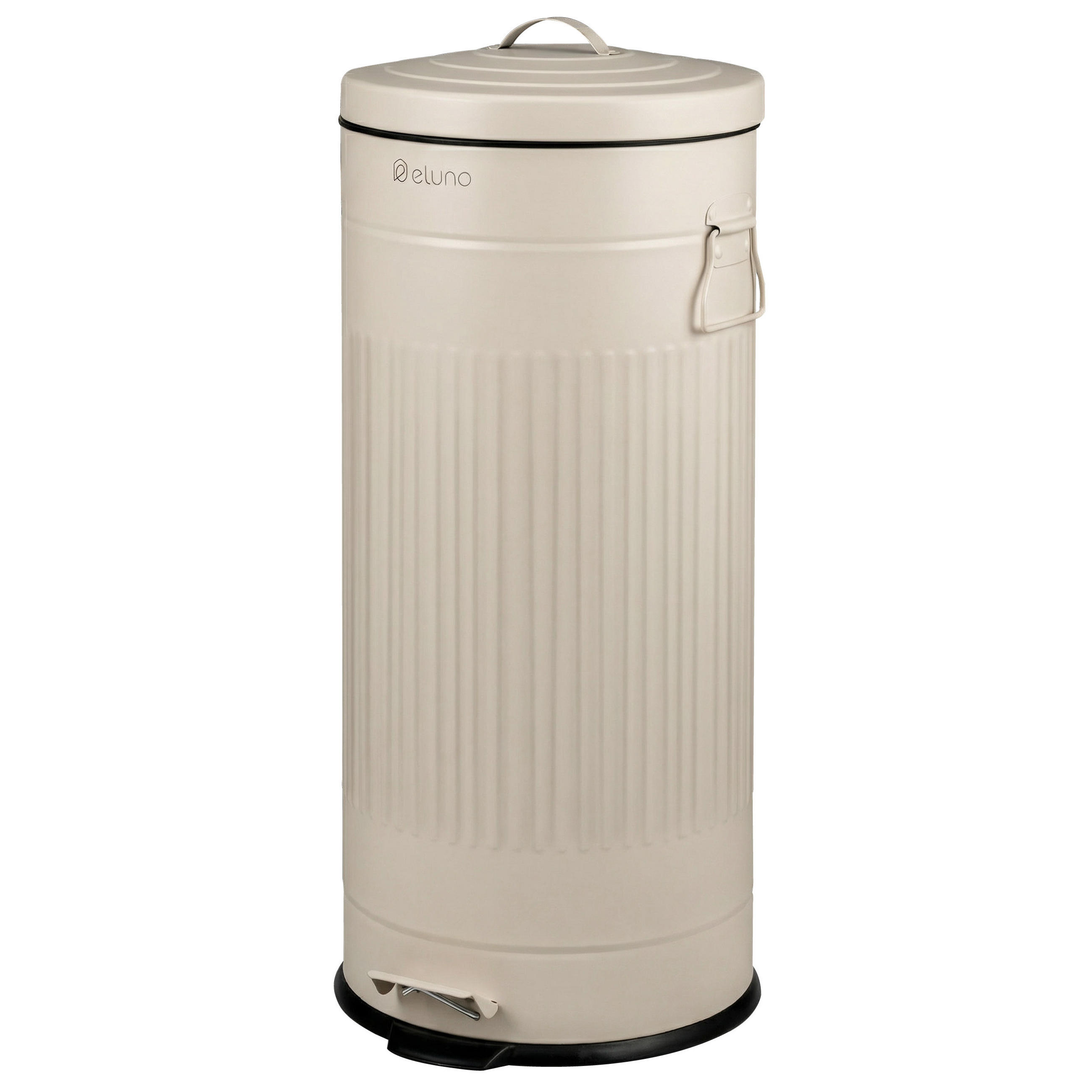 ABFALLEIMER VINTAGE, 30 Liter, Metall, beige - Beige, Metall (30.5/68.5/36cm) - eluno