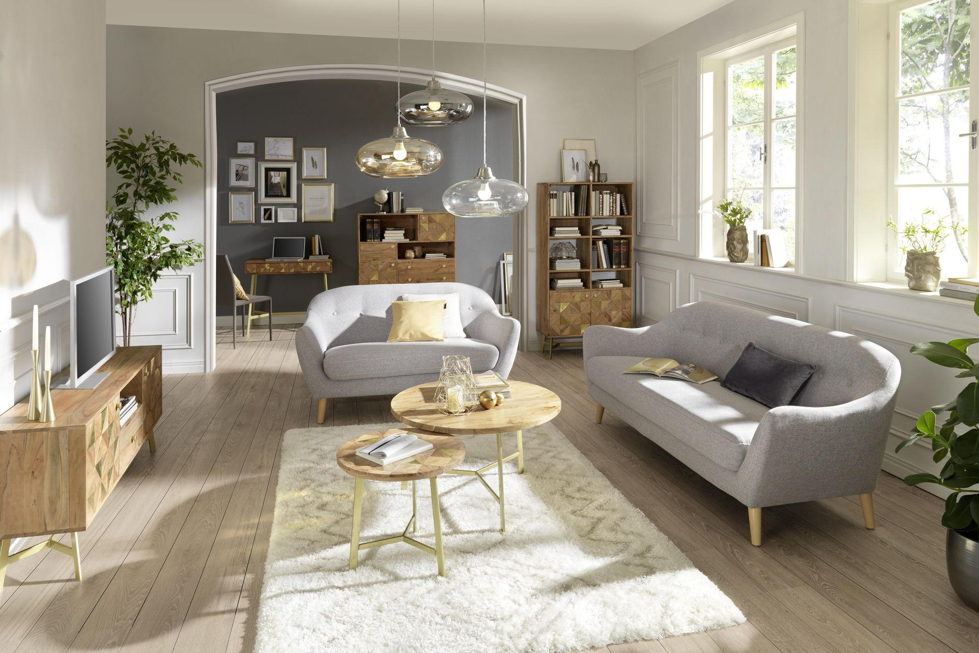 Svijetlo sivi dnevni boravak