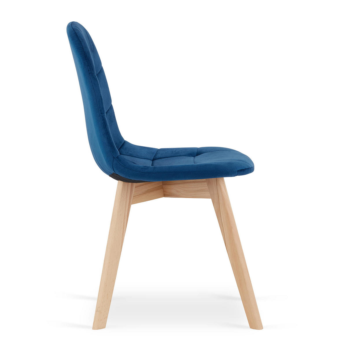 STUHL SORANO 4-er Set, Blau, mit Samtstoff gepolstert - Blau, Holz/Textil (45/82/54cm) - Komodee