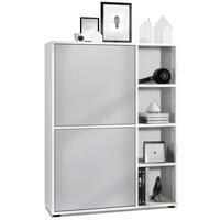 HIGHBOARD Cuba Türen in Hellgrau seidenmatt - Greige, Holzwerkstoff (79/105.5/35.5cm) - Vladon