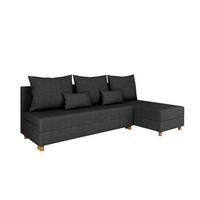 ECKSOFA Lellice L-Form - links oder rechts montierbar, dunkelgrau - Dunkelgrau, Holz (214/122cm) - Homesy