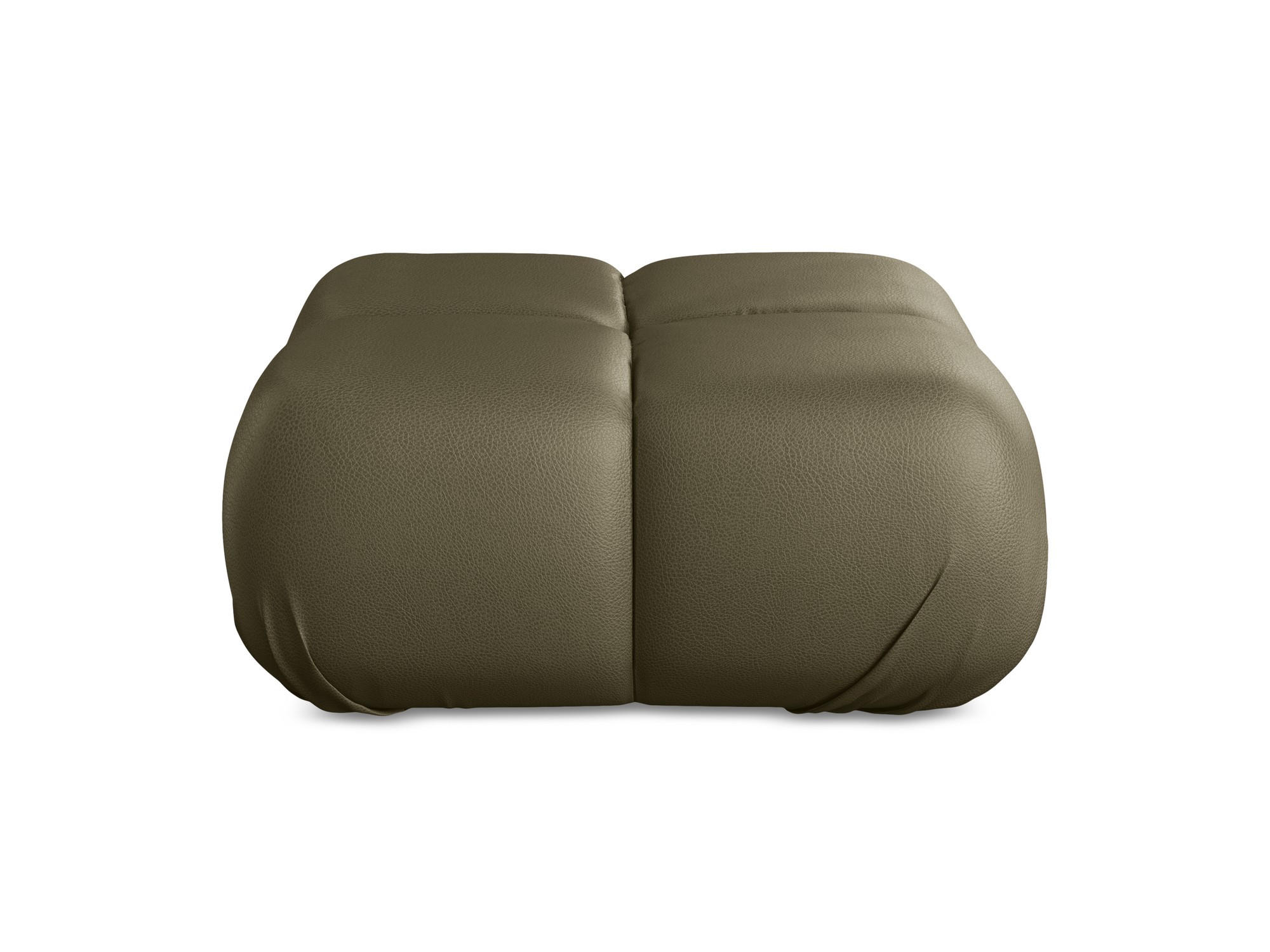 POUF Kunstleder Grün - Schwarz/Olivgrün, Leder/Kunststoff (95/41/95cm) - Makamii