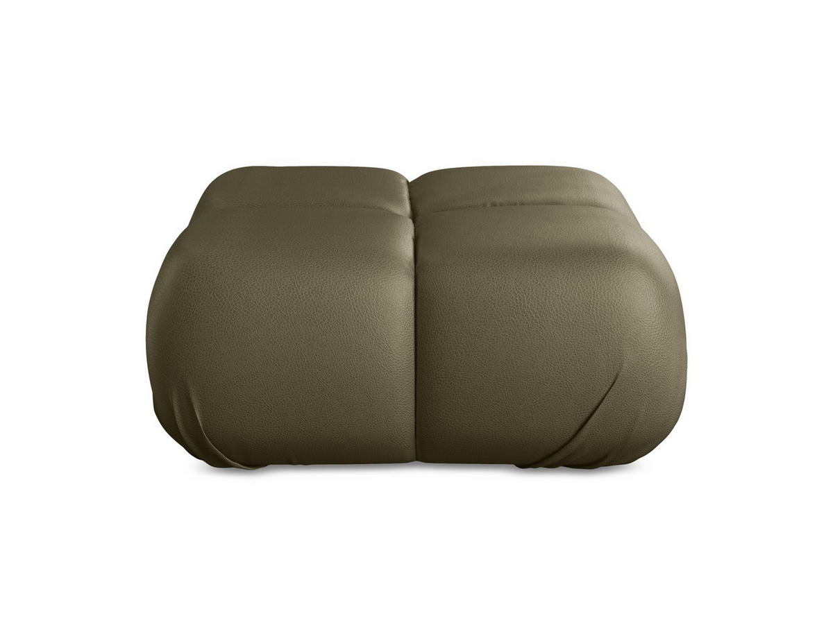 POUF Kunstleder Grün - Schwarz/Olivgrün, Leder/Kunststoff (95/41/95cm) - Makamii