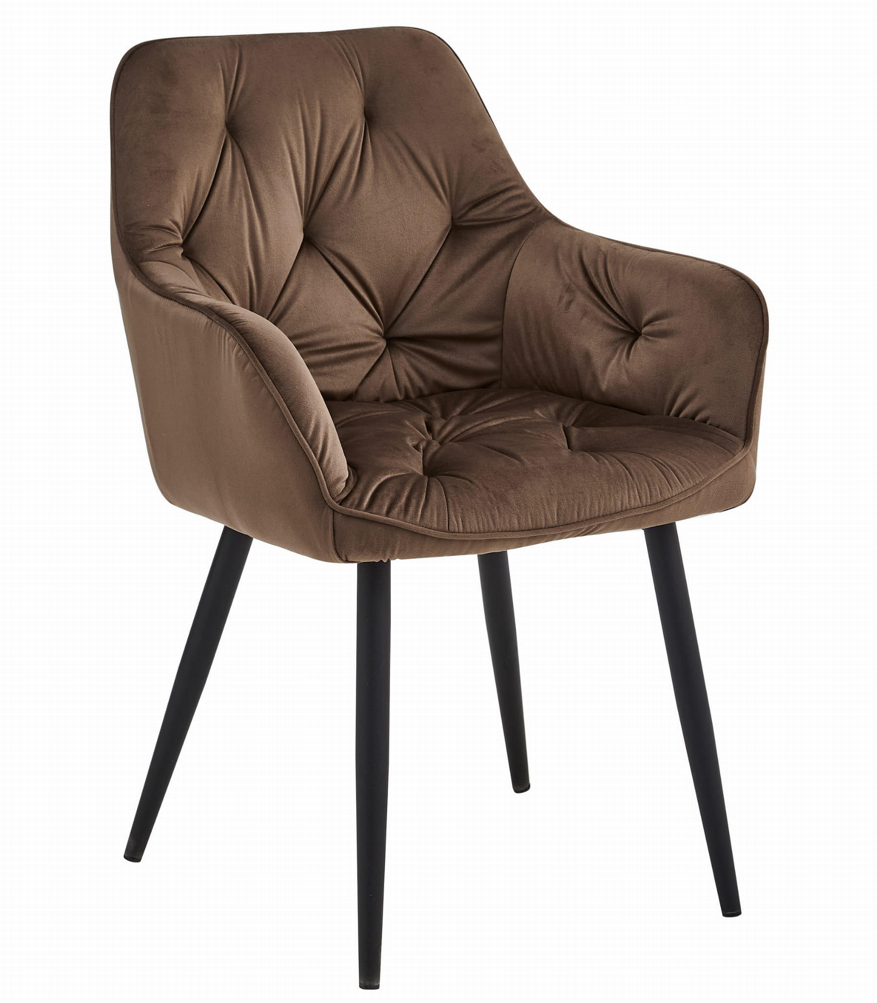 ESSZIMMERSTUHL LUKK brauner Sitz, schwarze Beine - Schwarz/Braun, Textil (56/83.5/62cm) - Valora