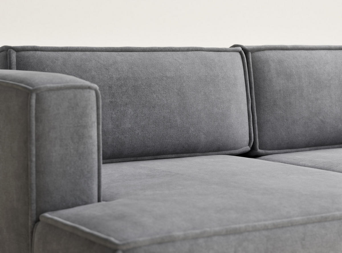 ECKSOFA MIT SCHLAFFUNKTION Velto Grau Webstoff - Schwarz/Grau, Holz/Holzwerkstoff (152/250cm) - Maison de Reve