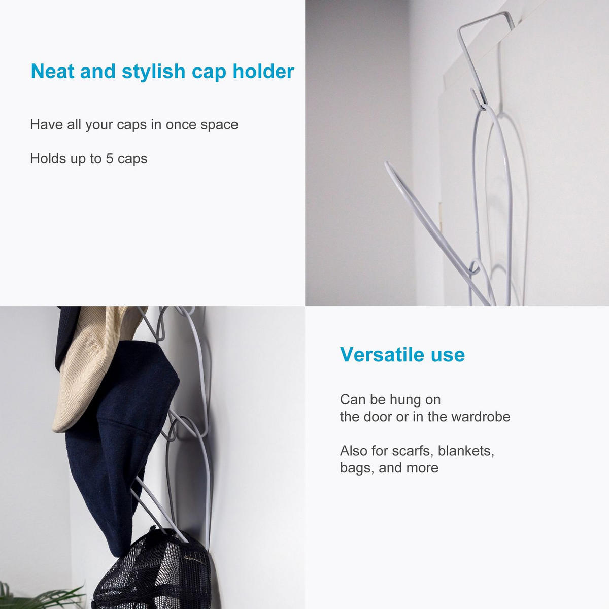 HUT STÄNDER - Weiß, Metall (16.9/78/16.9cm) - Intirilife