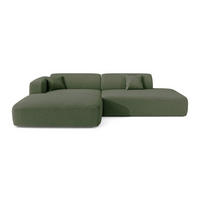ECKSOFA LINKS Rastergewebe Olivgrün 310cm - Olivgrün/Grün, Textil (300/96cm) - Sia Home