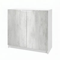 KOMODA Logan Bijela mat/Beton oksid optika (82 x 78 x 37 cm) - svijetlo siva, drvni materijal (82/78/37cm) - Vladon