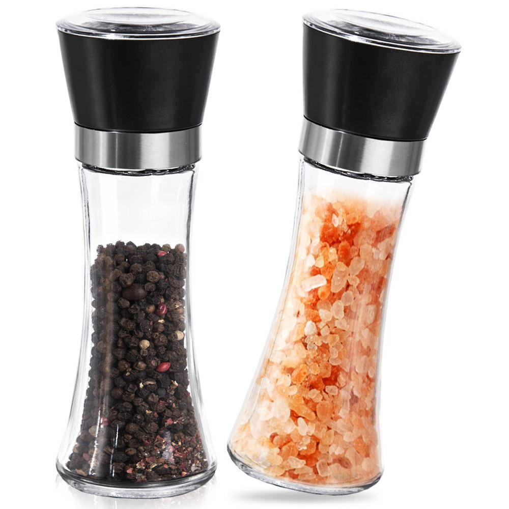 GEWÜRZMÜHLE-SET Schwarz Transparent - Schwarz, Glas (6.5/18.5/6.5cm) - Orion 