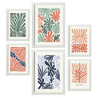 POSTER Set Mit 6 Minimalistischen In Pastellfarben Pflanzenmuster Drucke Von Landschaften Und Natur Für Innenarchitektur A3 & A4 Weißer Rahmen - Weiß, Papier (29/3cm) - Nacnic