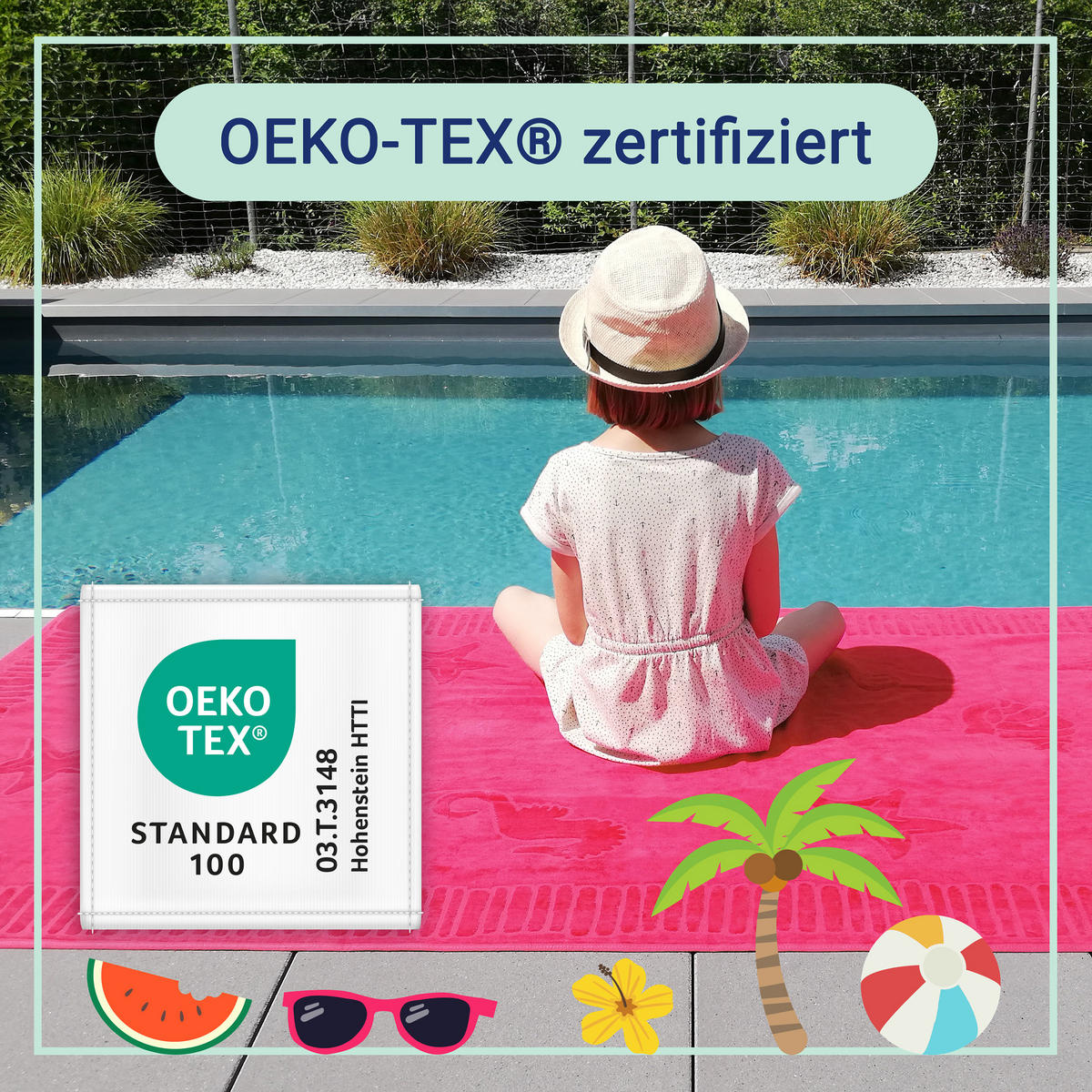 STRANDTUCH, 100x200 cm, 100% Baumwolle, Rot - Pink, Textil (100/200cm) - Zollner