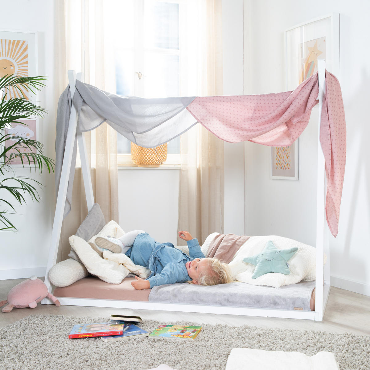 TIPPIBETT 70 x 140 cm Montessori Weiß - Weiß, Holzwerkstoff (70/140cm) - Roba