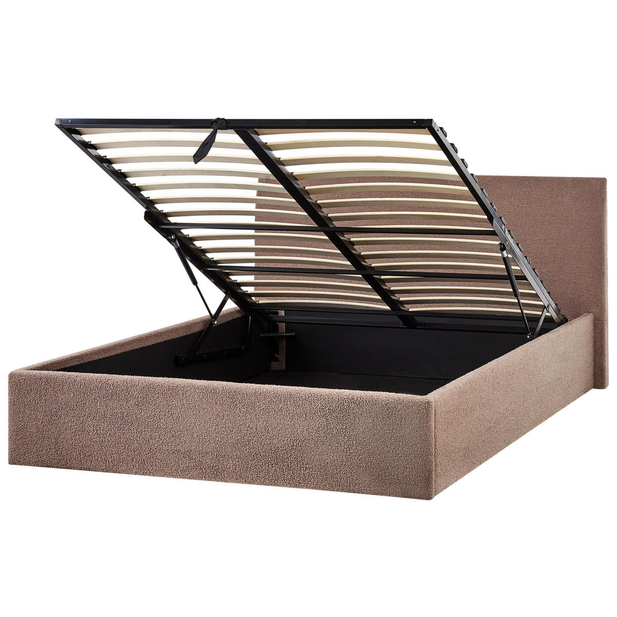 POLSTERBETT 140x200 cm Braun Orbey - Braun, Textil (140/200cm) - Beliani