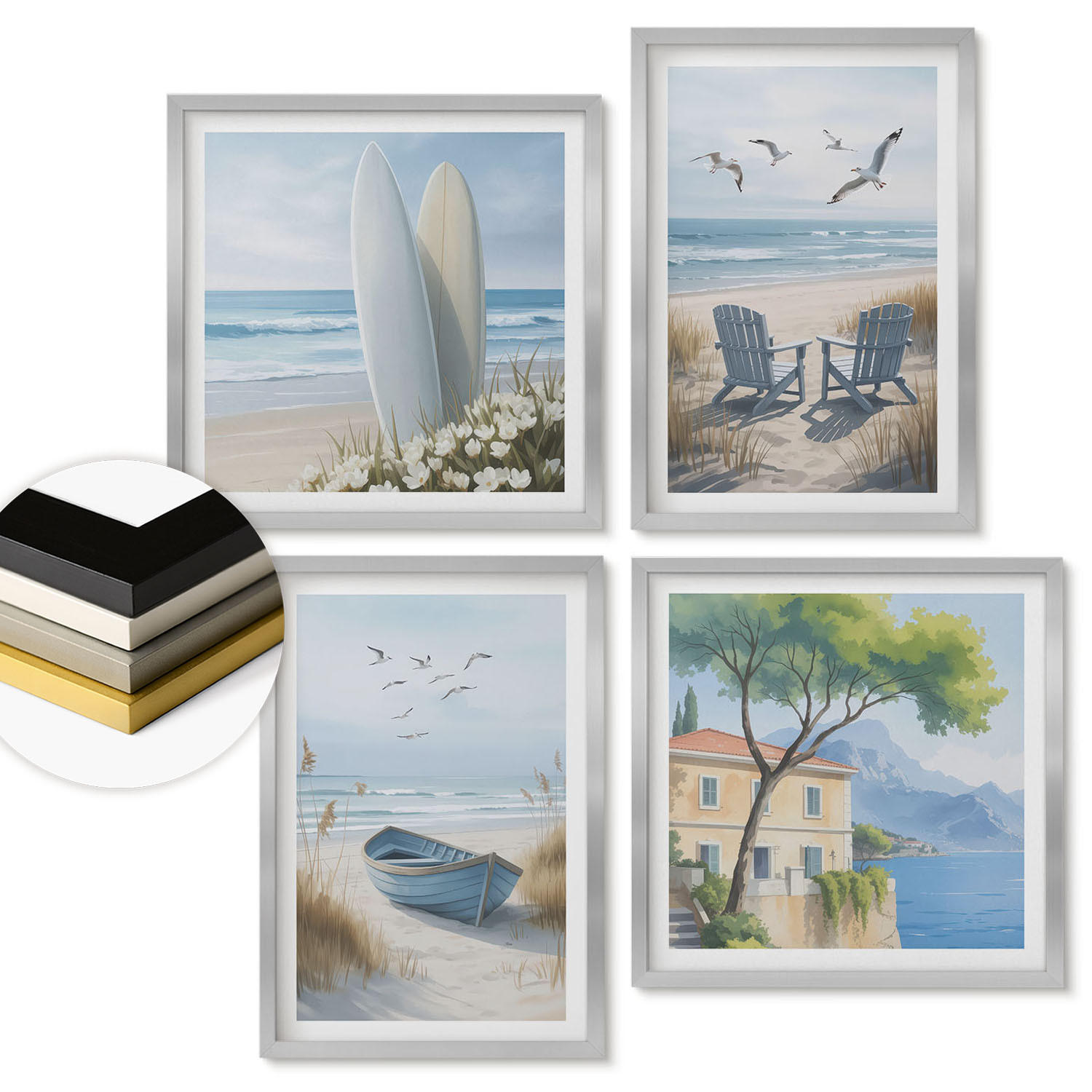 ArtPrintCave Wandbilder Silber 50x50 cm