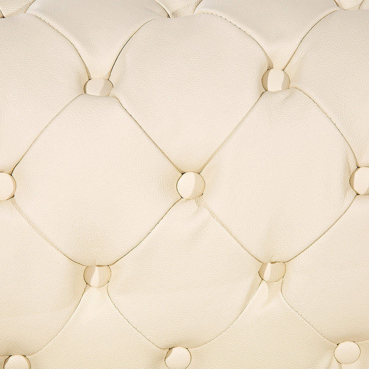 SESSEL Leder creme Chesterfield - Beige/Braun, Leder (108/70/80cm) - Beliani