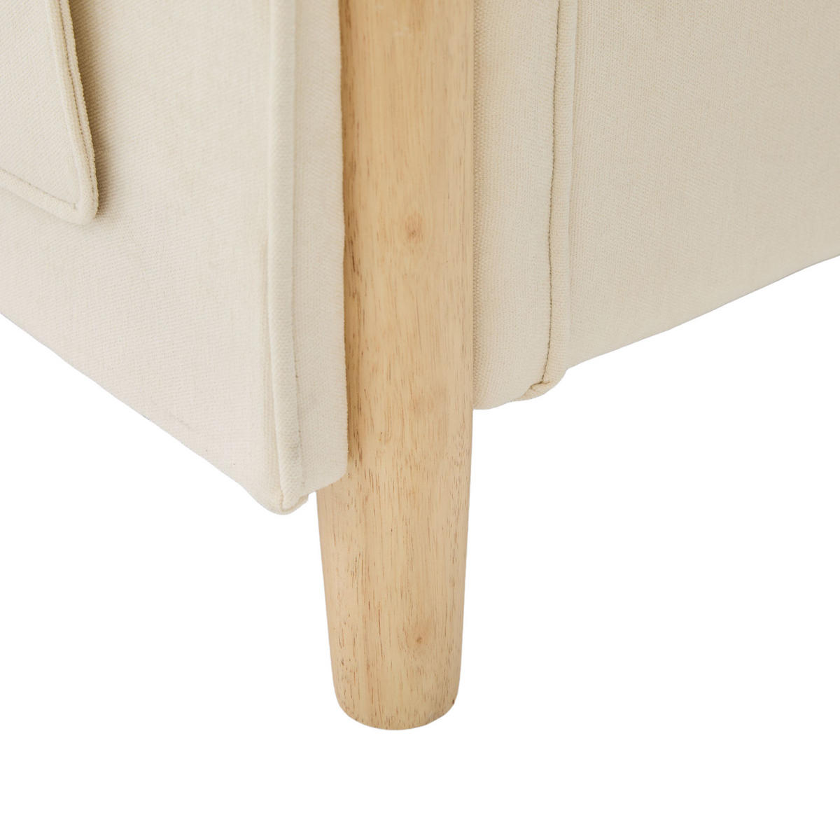SOFA mit Stauraum und Hocker 201 cm Beige - Beige, Holz (77/201cm) - Meubliv