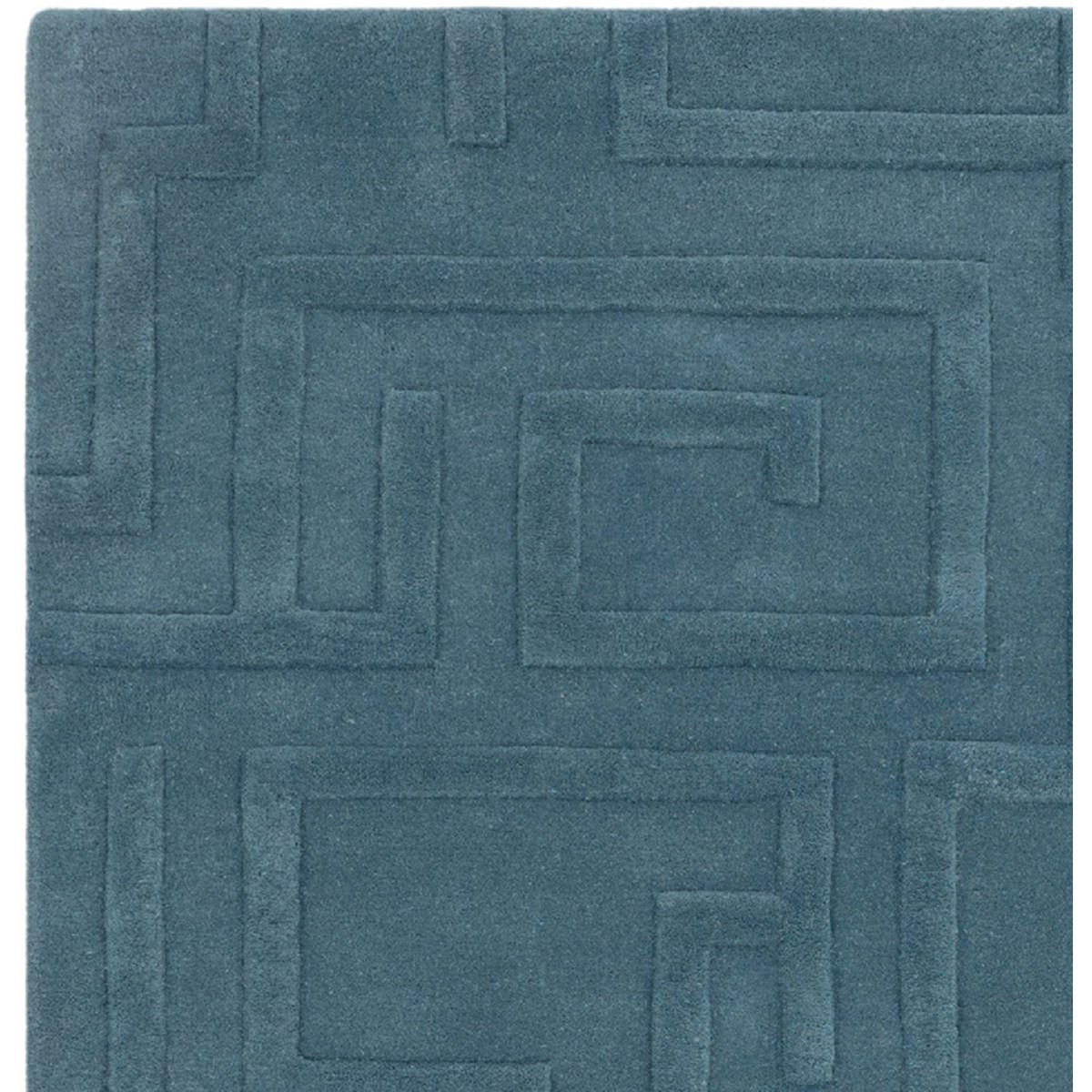 TEPPICH Moderner handgetufteter aus reiner Wolle für Wohn- und Schlafzimmer ZEMA Blau 200 x 290 cm - Blau, Naturmaterialien (200/290cm) - Novatrend
