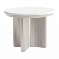 ESSTISCH Prestige runder Design-Tisch, ausziehbar Ø 100–180 cm, Weiß+Kaschmir - Kaschmir/Weiß, Metall (100/100/77cm) - Beautysofa