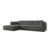 ECKSOFA Links Samt Stoff Grau - Dunkelgrau/Schwarz, Kunststoff/Textil (170/290cm) - Makamii