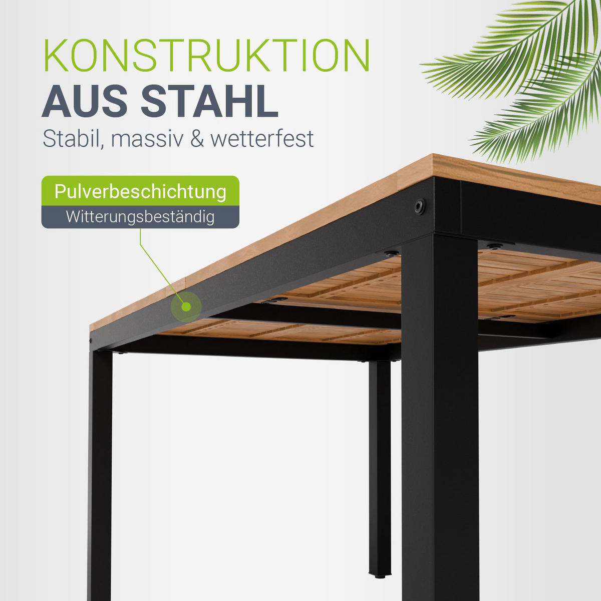 GARTENGARNITUR Rhodos Akazienholz 7-teilig - Braun, Holz/Metall - Juskys