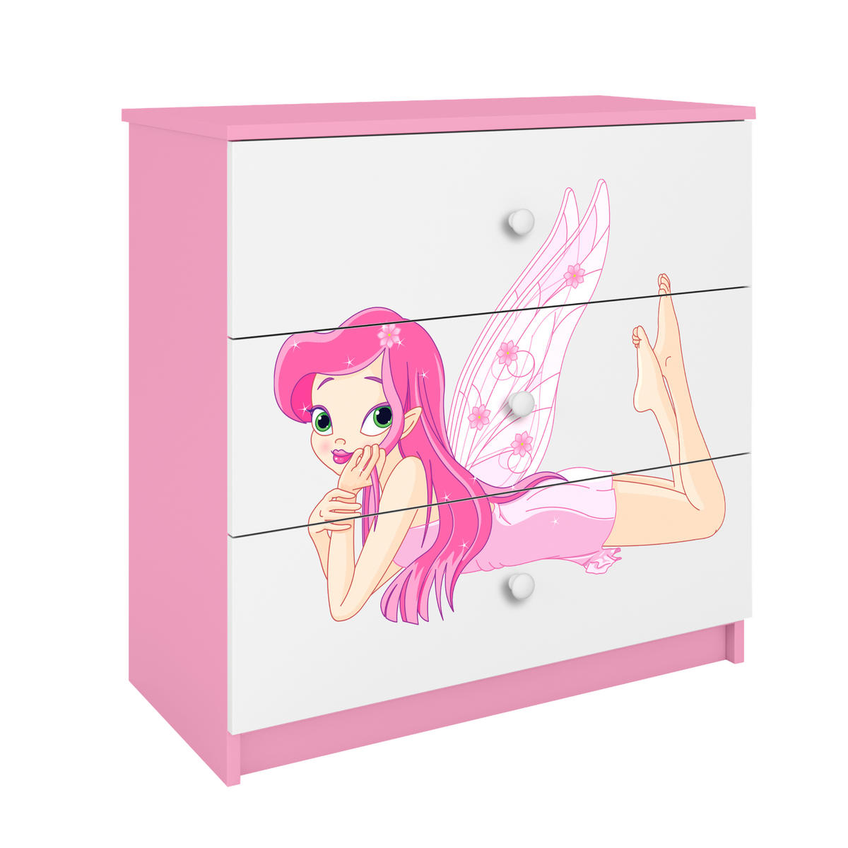 KOMMODE Babydreams Elfe mit Flügeln 81/81/41 - Rosa, Holzwerkstoff (81/81/41cm) - RAUMHIRSCH FURNITURE