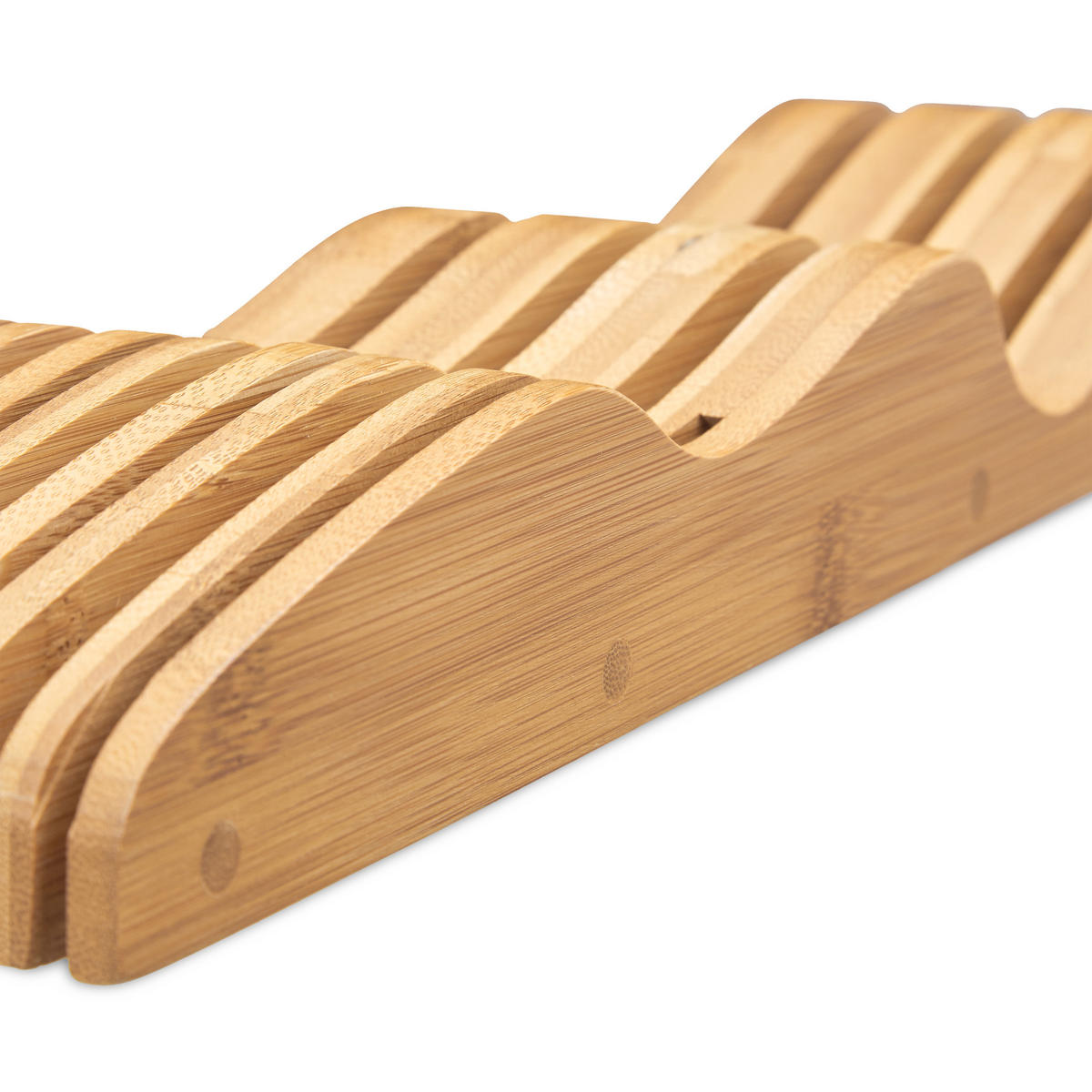 MESSERBLOCK - Hellbraun, Holz (9.5/5/40cm) - Relaxdays