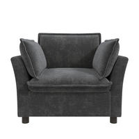 SESSEL Lounge, Grau, Chenille, Armlehnen, Rückenpolster - Grau, Textil (81/87/90cm)