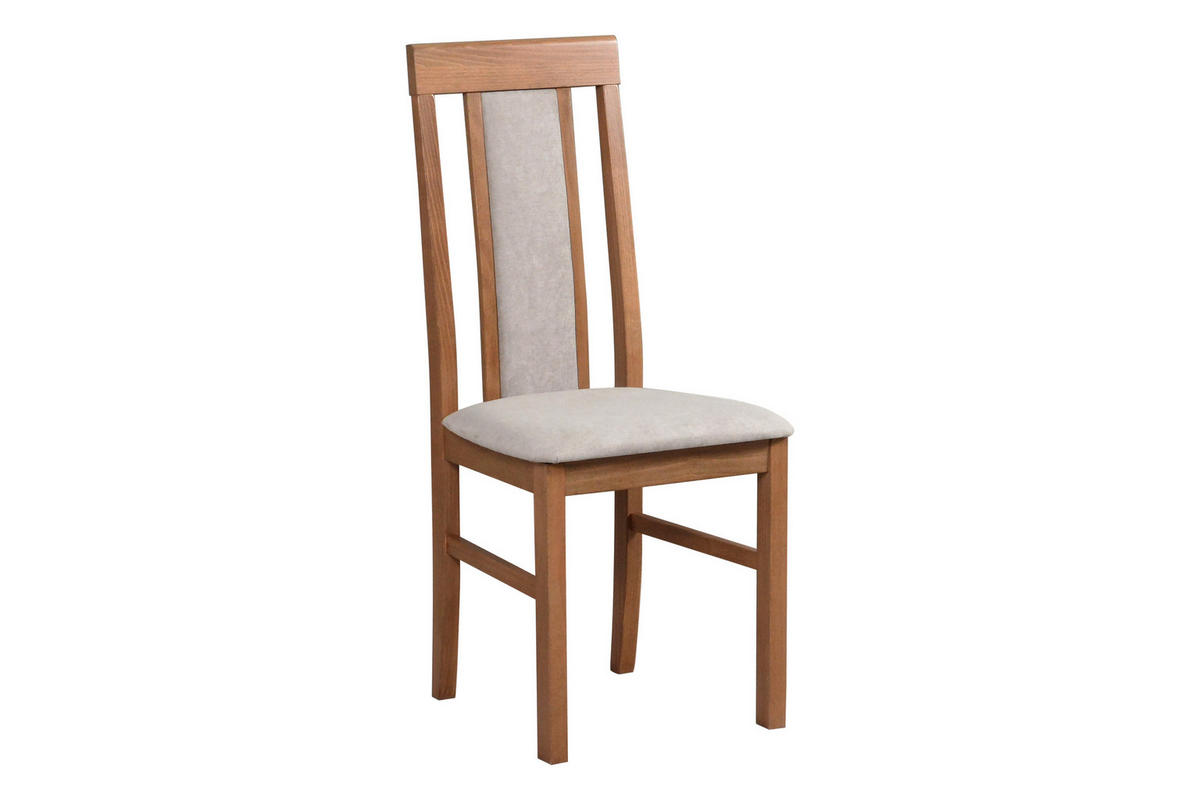 ESSZIMMERSTUHL - Set 4x Nilo 2, hell nussbaum, Soro 23 - Beige/Nussbaumfarben, Holz (43/94/40cm) - Leaf Design
