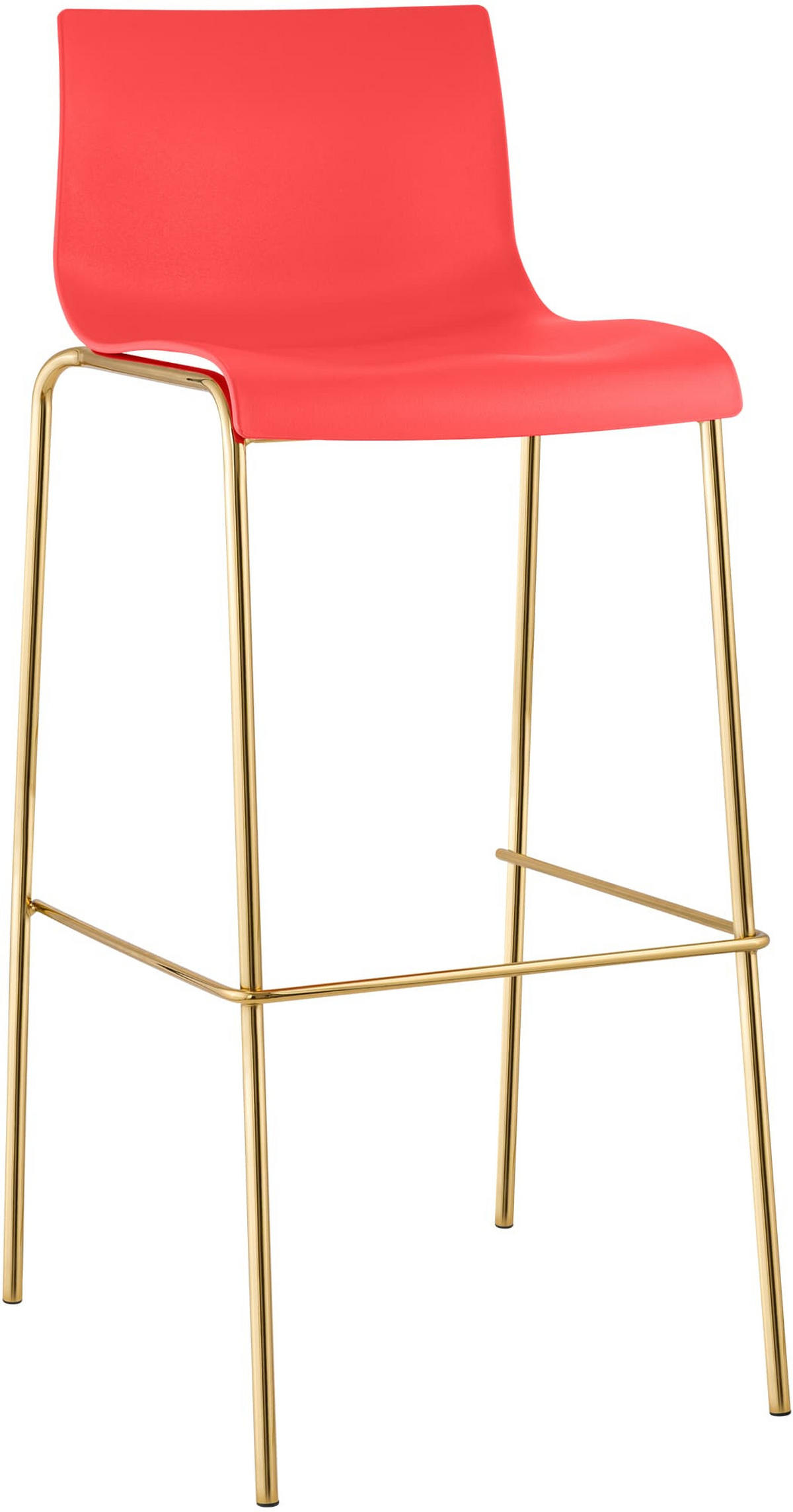 BARHOCKER Kunststoff Rot - Rot/Goldfarben, Kunststoff/Metall (43/100/48cm) - CLP