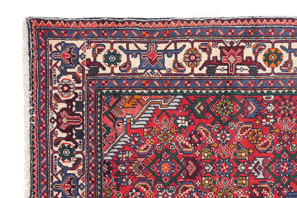 ORIENTTEPPICH handgeknüpft Assadabad Rot 190/122 cm Schurwolle - Rot, Textil (122/190cm) - Looma